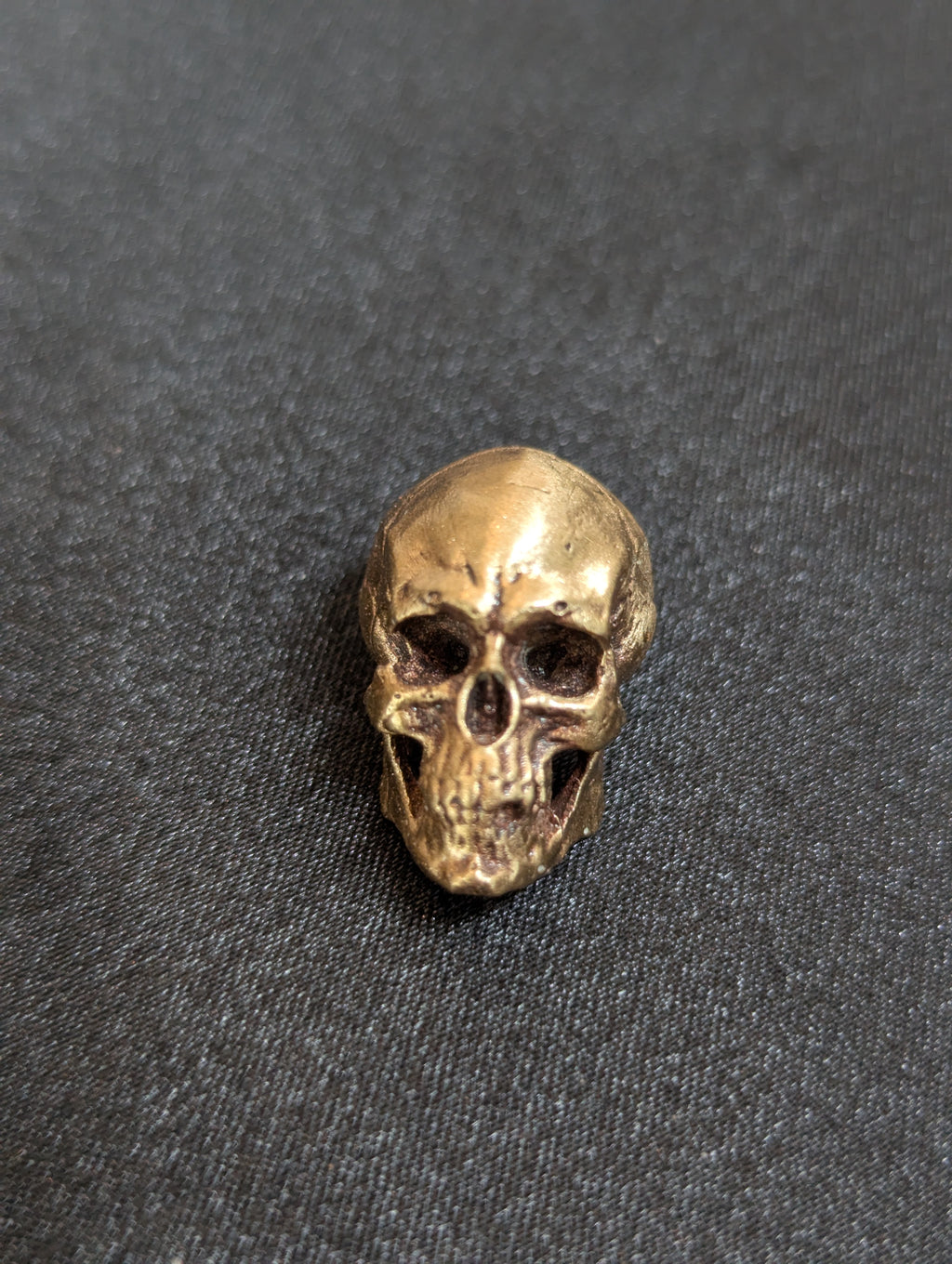 Human Skull Bronze Pin