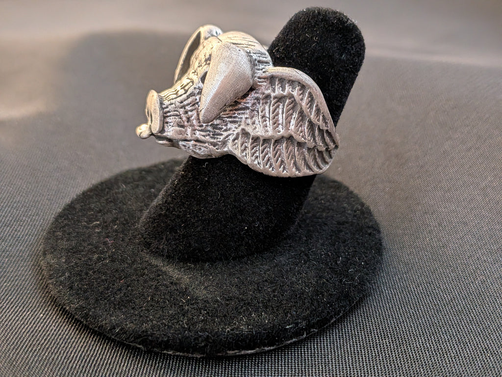 Silver When Pigs Fly Ring