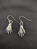 Hand-Shaped Silver Earrings
