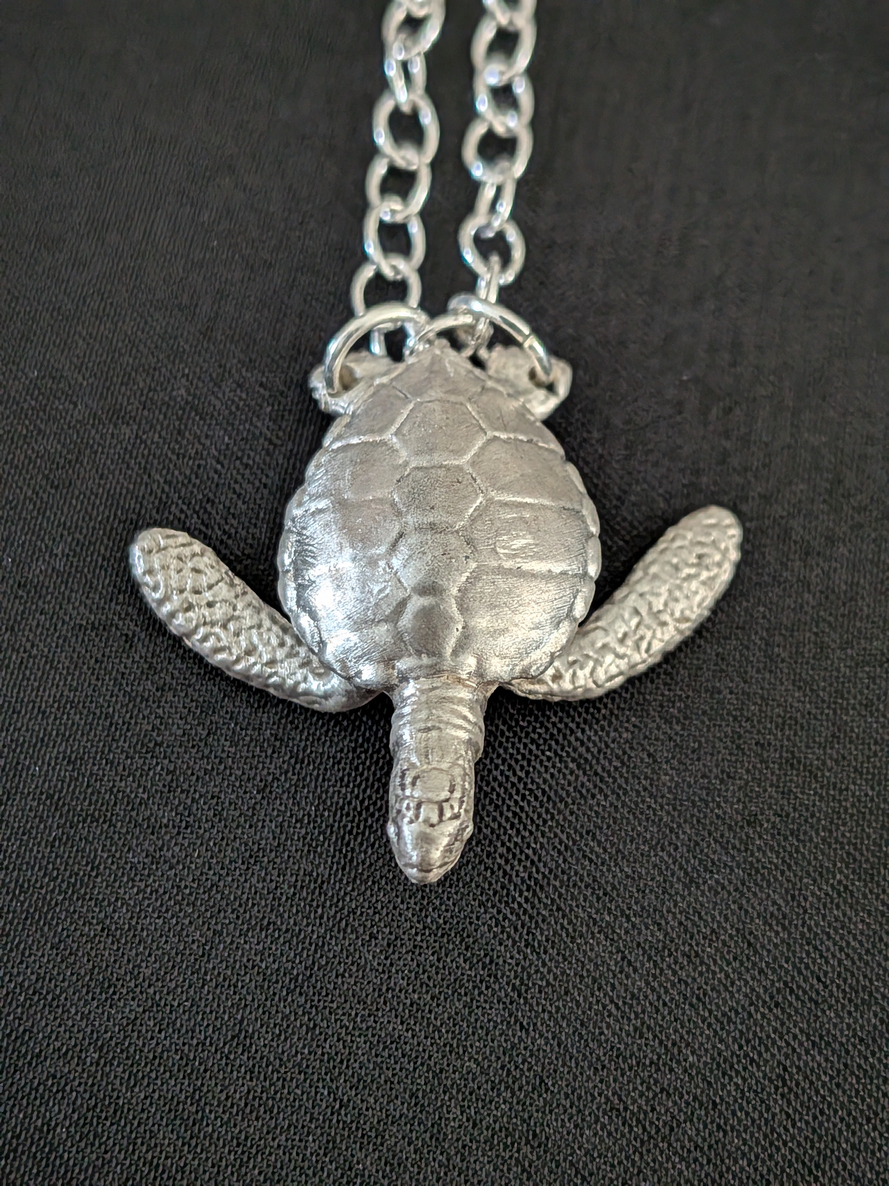 Silver Sea Turtle Pendant
